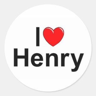 Sticker Rond J'aime (coeur) Henry