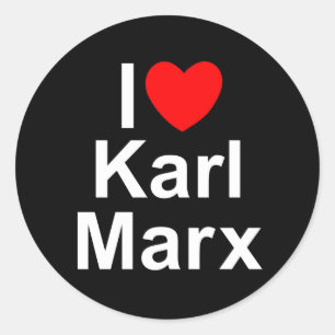 Sticker Rond J'aime (coeur) Karl Marx