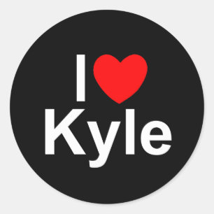 Sticker Rond J'aime (coeur) Kyle