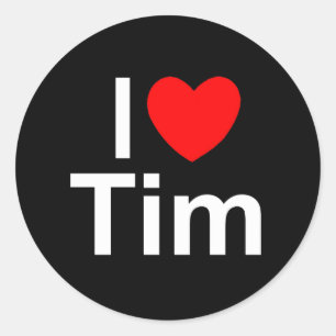 Sticker Rond J'aime (coeur) Tim