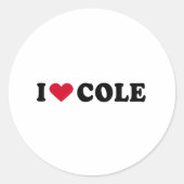 STICKER ROND J'AIME COLE (Devant)