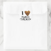Sticker Rond J'aime collant au poulet frit (Sac)