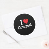 Sticker Rond J'aime Compost coeur personnalisé (Enveloppe)