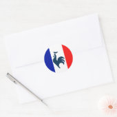 Sticker Rond J'aime coq drapeau France (Enveloppe)