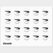 Sticker Rond J'aime CROCODILES - Reptile- Faune - États-Unis (Feuille)