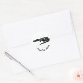 Sticker Rond J'aime CROCODILES - Reptile- Faune - États-Unis (Enveloppe)