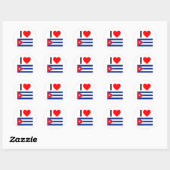 Sticker Rond j'aime cuba (Feuille)