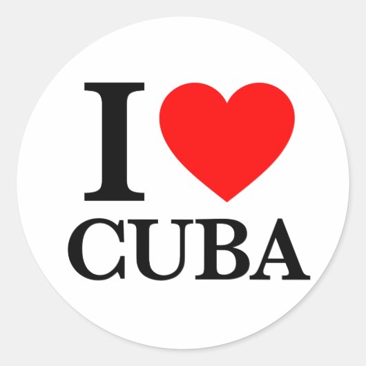Sticker Rond J'aime Cuba (Devant)