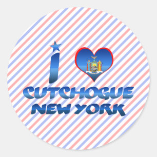 Sticker Rond J'aime Cutchogue, New York
