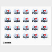 Sticker Rond J'aime Dallas (Feuille)
