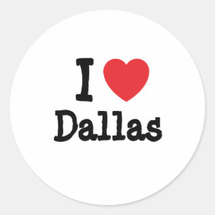 Sticker Rond J'aime Dallas coeur T-shirt