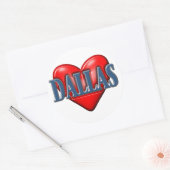 Sticker Rond J'aime Dallas Texas (Enveloppe)