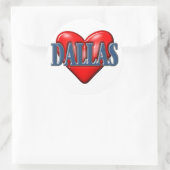 Sticker Rond J'aime Dallas Texas (Sac)