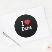 Sticker Rond J'aime Dana coeur T-shirt (Enveloppe)