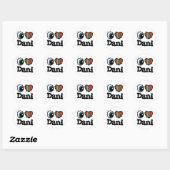 Sticker Rond J'aime Dani (Feuille)