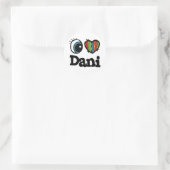 Sticker Rond J'aime Dani (Sac)
