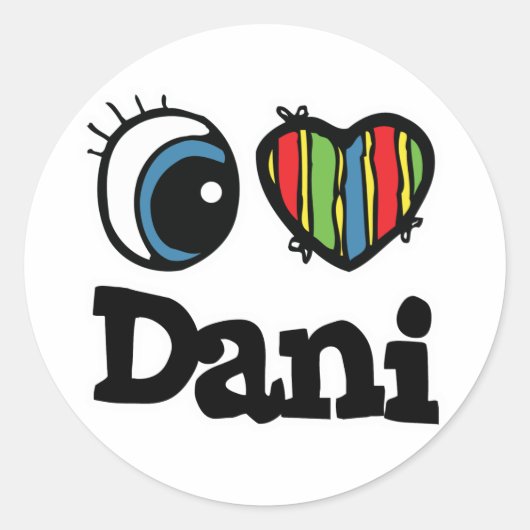 Sticker Rond J'aime Dani (Devant)