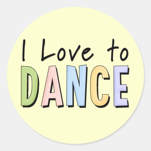 Sticker Rond J'Aime Danser (Devant)