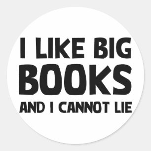 Sticker Rond J'aime de grands livres