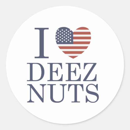 Sticker Rond J'Aime Deez Nuts (Devant)