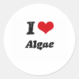 Sticker Rond J'aime des algues