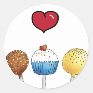Sticker Rond J'aime des bruits de gâteau