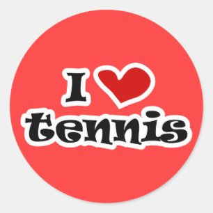 Sticker Rond J'aime des cadeaux de tennis et les T-shirts avec