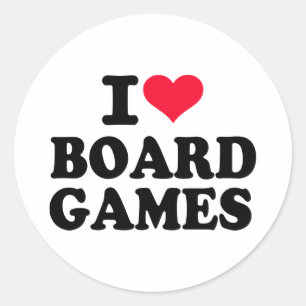 Sticker Rond J'aime des jeux de société