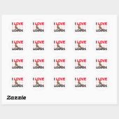 Sticker Rond J'aime des lézards (Feuille)