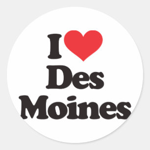 Sticker Rond J'Aime Des Moines