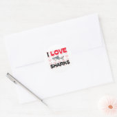 Sticker Rond J'aime des requins (Enveloppe)