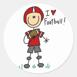 Sticker Rond J'aime des T-shirts et des cadeaux du football