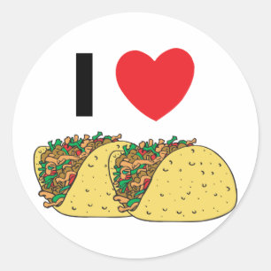 Sticker Rond J'aime des tacos