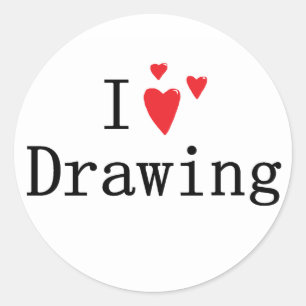 Sticker Rond J'aime dessiner