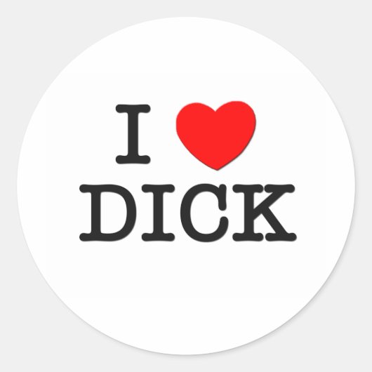 Sticker Rond J'Aime Dick (Devant)