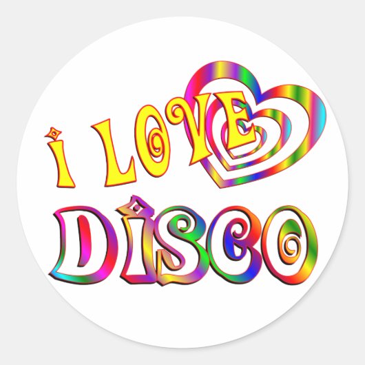 STICKER ROND J'AIME DISCO (Devant)