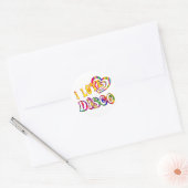 STICKER ROND J'AIME DISCO (Enveloppe)