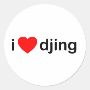 Sticker Rond J'aime Djing