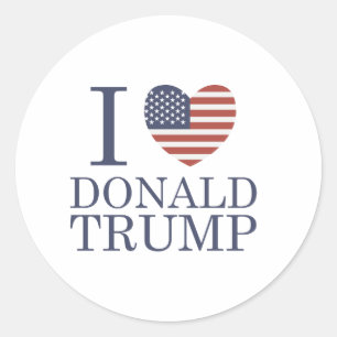 Sticker Rond J'aime Donald Trump