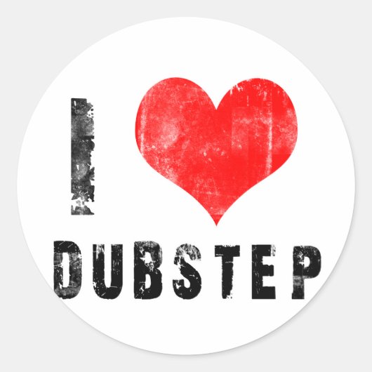 Sticker Rond J'aime Dubstep (Devant)