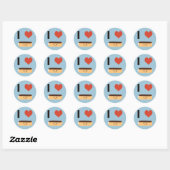 Sticker Rond J'aime Eclair (Feuille)