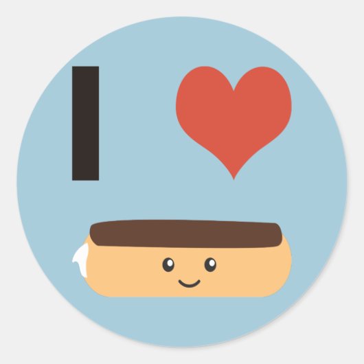 Sticker Rond J'aime Eclair (Devant)