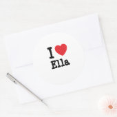 Sticker Rond J'aime Ella coeur T-shirt (Enveloppe)