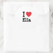 Sticker Rond J'aime Ella coeur T-shirt (Sac)