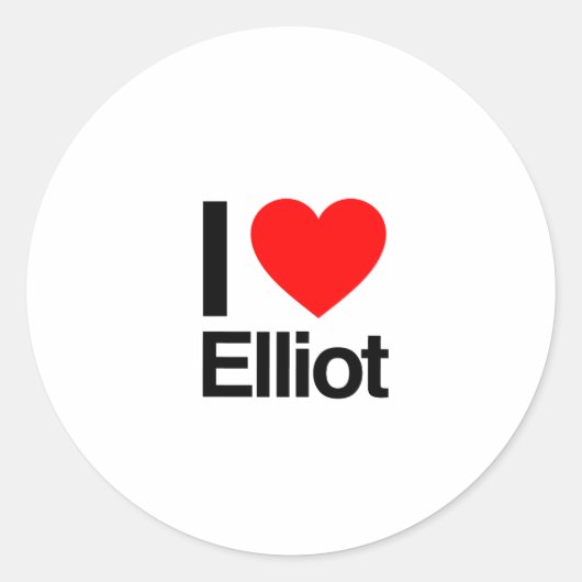 Sticker Rond j'aime elliot (Devant)