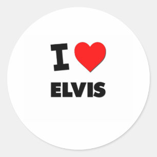 Sticker Rond J'aime Elvis