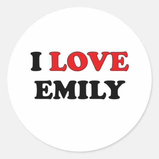 Sticker Rond J'aime Emily (Devant)