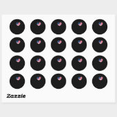 Sticker Rond J'Aime Emo Usa Il Drapeau (Feuille)
