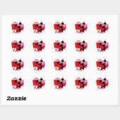 Sticker Rond J'aime encourager (le rouge) (Feuille)