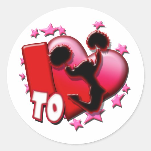 Sticker Rond J'aime encourager (le rouge) (Devant)
